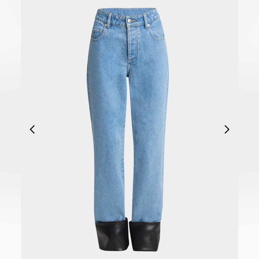 Nanushka Raynee Jeans with Alt-Leather Cuffs